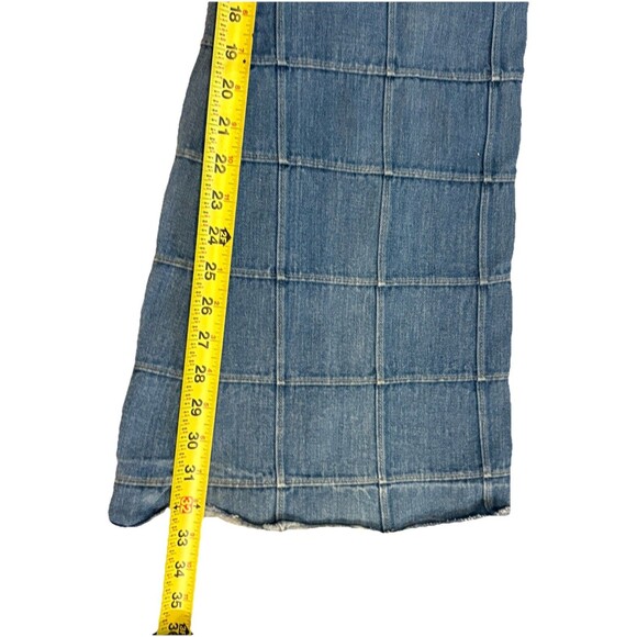 TRUE VINTAGE Casual Corner Patterned Denim Jeans Flare Leg Jrs 13 70's Mod Boho - Picture 7 of 9